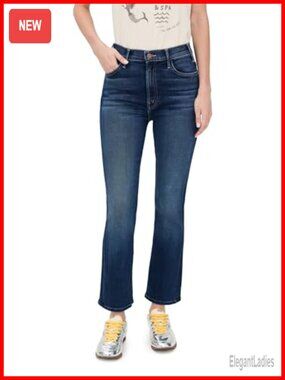 High Rise Ankle Jeans Mid-Weight Stretch Denim Fitted Flat Front